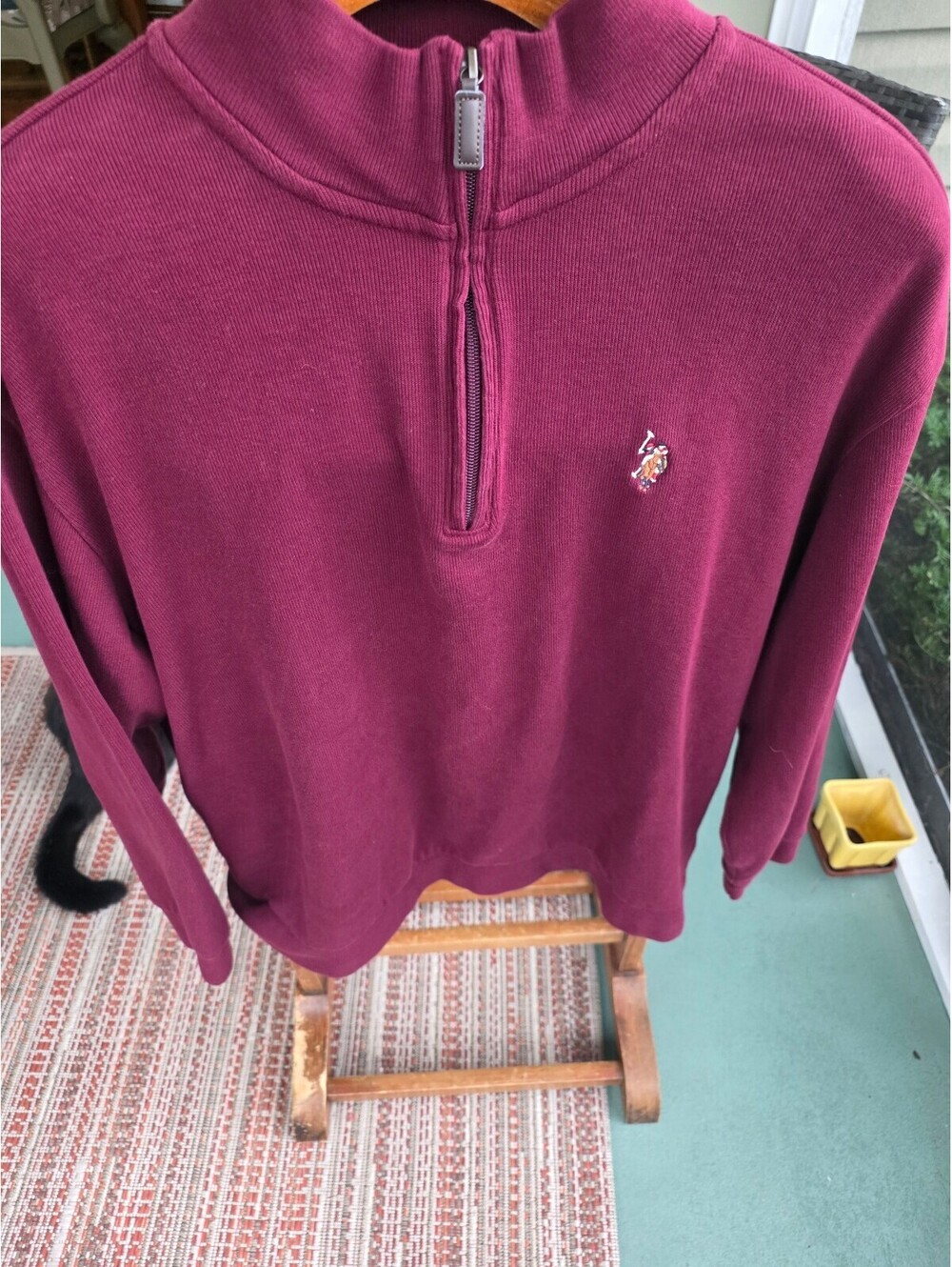 U.S. Polo Assn. Men's 2XL Burgundy Half-Zip Pullover Sweater